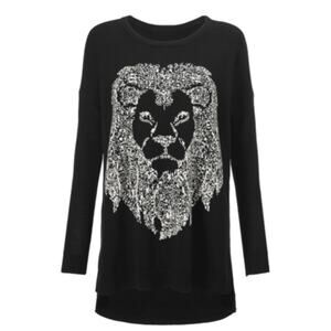 Cabi Leo Lion limited edition Cotton Pullover Black Tunic Sweater XSS Style 4246